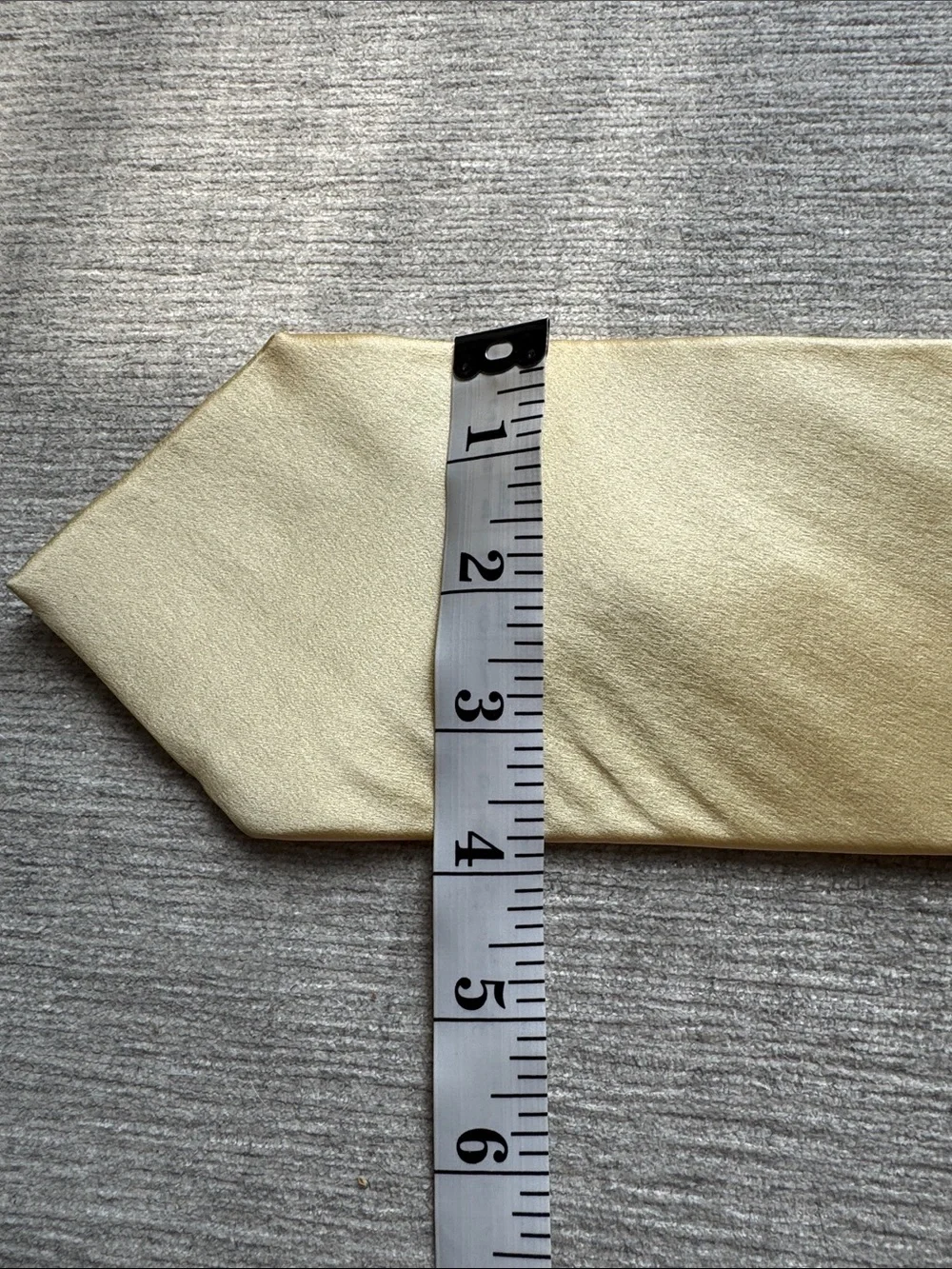 Vintage Murano 100% Silk Tie – Champagne Yellow Satin Necktie Made in USA
